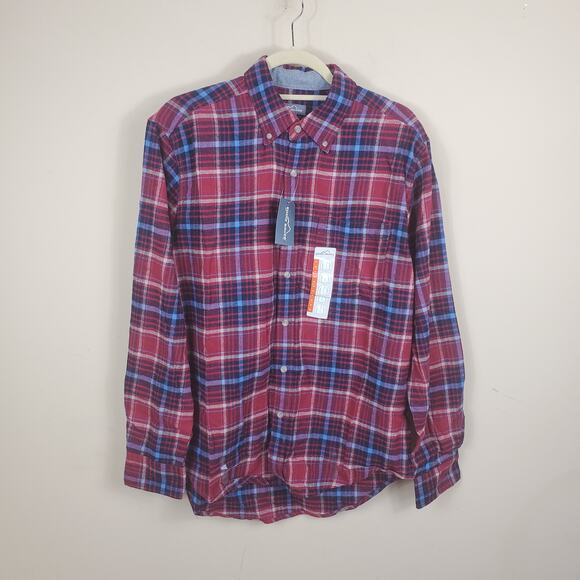 Eddie Bauer Plaid Button-down Flannel Shirt Men's Size M - Picture 1 of 11